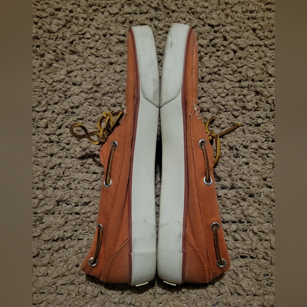 Ralph Lauren Polo Red Canvas Sander Leather Boat Shoes Size 9.5D - Picture 9 of 15